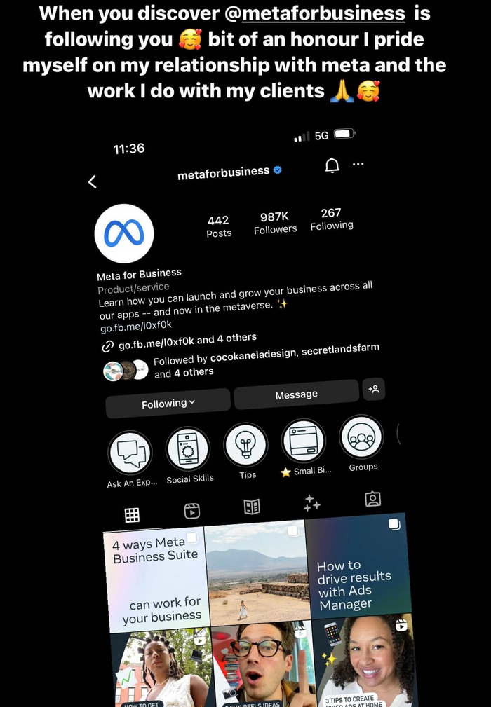 Followed by @metaforbusiness