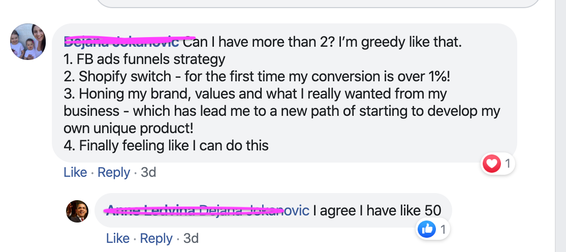 Member win from the private community