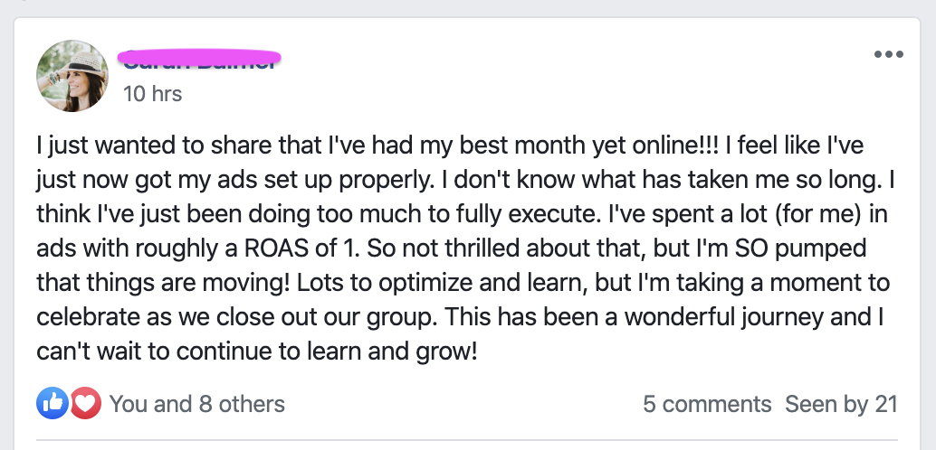 Member win from the private community