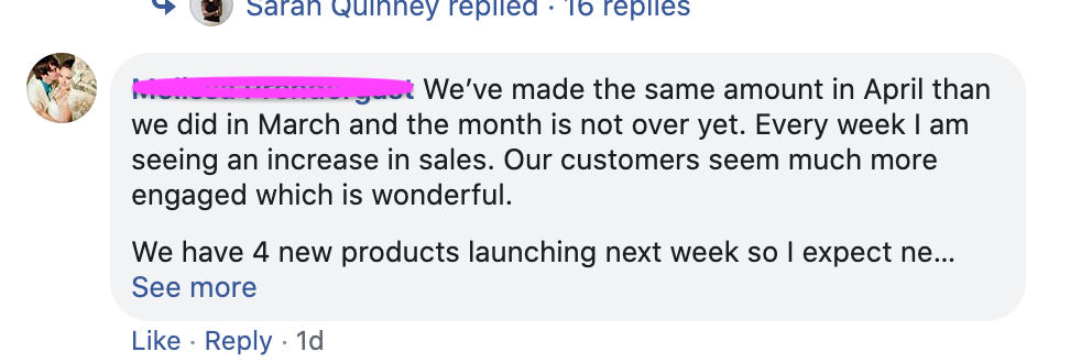 Member win from the private community
