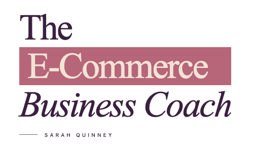 Text 'The E-Commerce Business Coach' on a black background